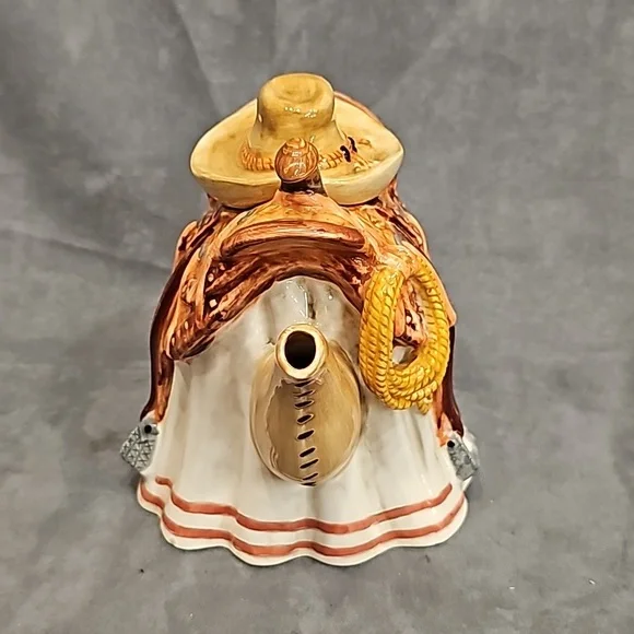 Western Tea Pot Saddle Cowboy Hat Vintage - Picture 2 of 13